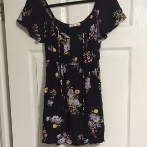 Rewind Black Floral Mini Dress